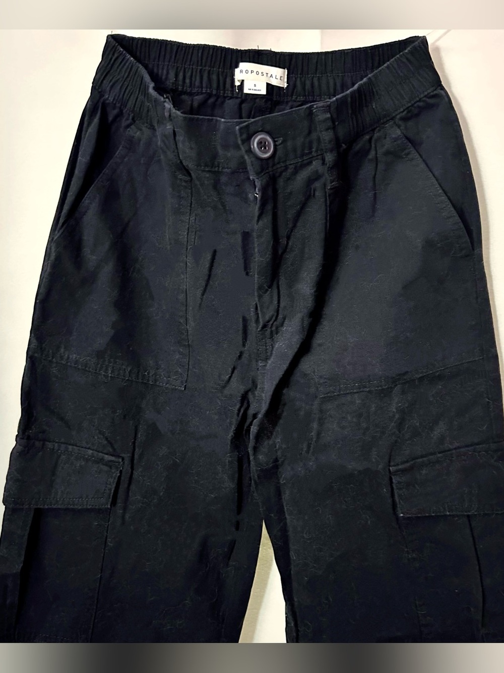 Aeropostale Black Cargo Pants with Elastic Waistband